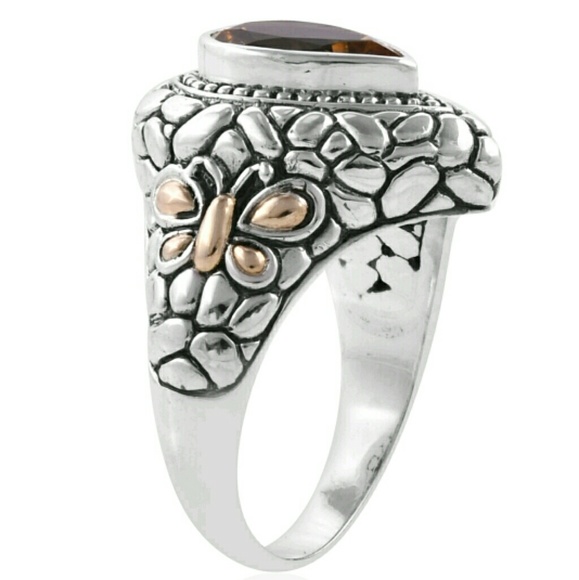 💃CITRINE STERLING & GOLD RING - Picture 4 of 8